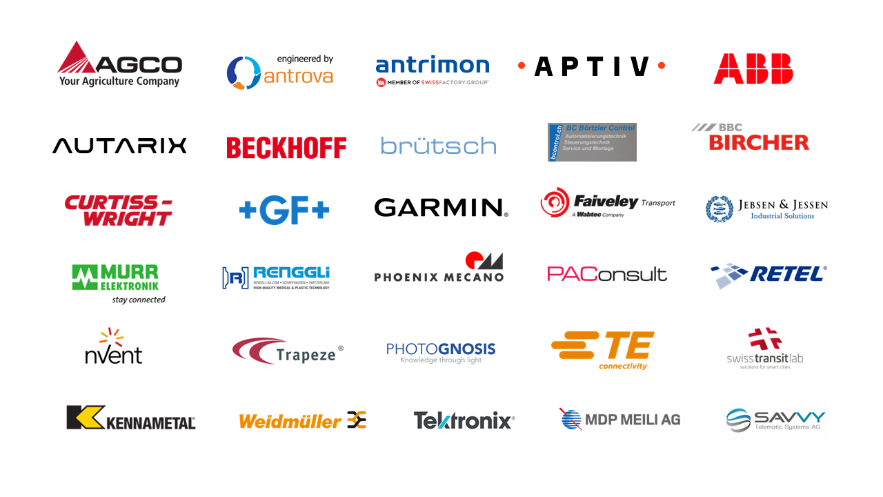 A bunch of logos ofdifferent companies which are settled in Schaffausen, Switzerland.
